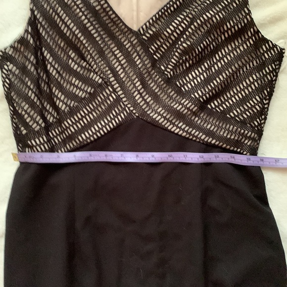 Black and tan underlay midi dress - Picture 4 of 5